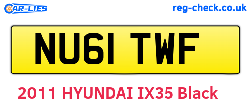 NU61TWF are the vehicle registration plates.