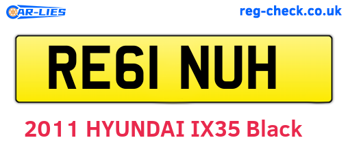 RE61NUH are the vehicle registration plates.