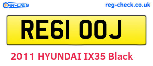 RE61OOJ are the vehicle registration plates.