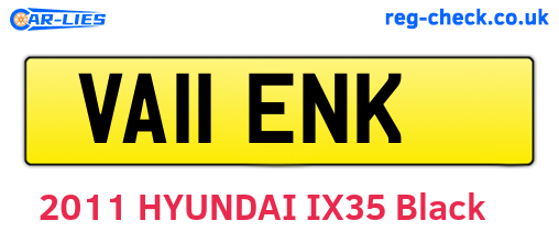 VA11ENK are the vehicle registration plates.
