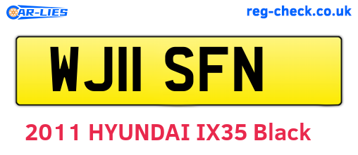 WJ11SFN are the vehicle registration plates.