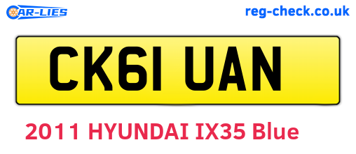 CK61UAN are the vehicle registration plates.