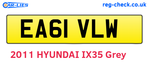 EA61VLW are the vehicle registration plates.
