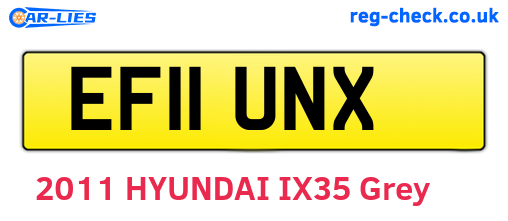 EF11UNX are the vehicle registration plates.