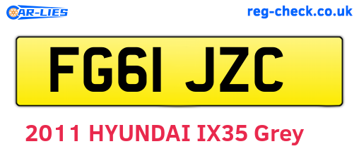 FG61JZC are the vehicle registration plates.