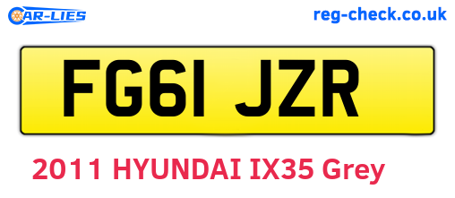 FG61JZR are the vehicle registration plates.