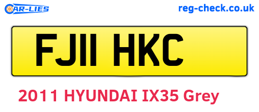 FJ11HKC are the vehicle registration plates.