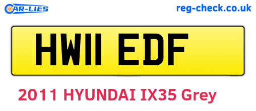 HW11EDF are the vehicle registration plates.