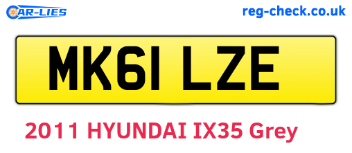 MK61LZE are the vehicle registration plates.