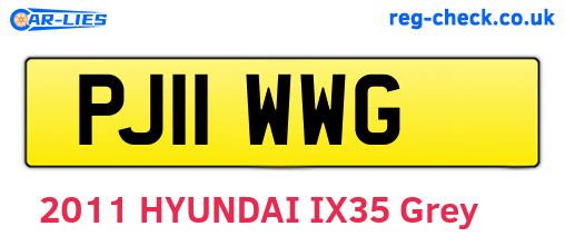 PJ11WWG are the vehicle registration plates.