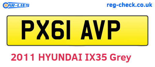 PX61AVP are the vehicle registration plates.