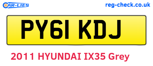 PY61KDJ are the vehicle registration plates.