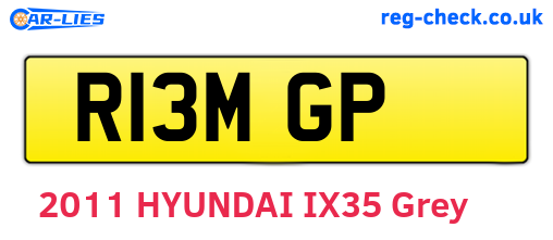 R13MGP are the vehicle registration plates.