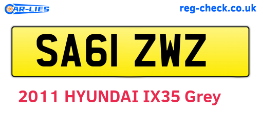 SA61ZWZ are the vehicle registration plates.
