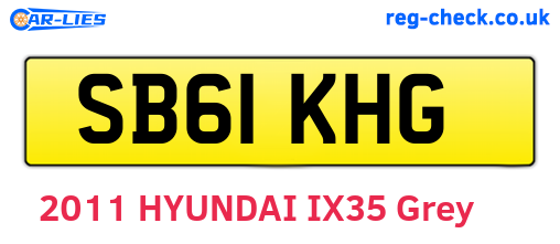 SB61KHG are the vehicle registration plates.