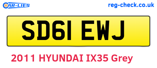 SD61EWJ are the vehicle registration plates.