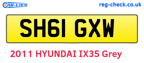 SH61GXW are the vehicle registration plates.