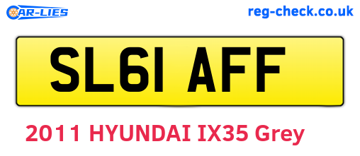 SL61AFF are the vehicle registration plates.