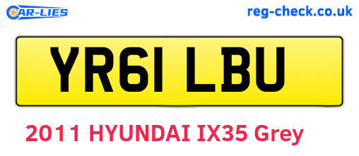 YR61LBU are the vehicle registration plates.