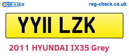 YY11LZK are the vehicle registration plates.