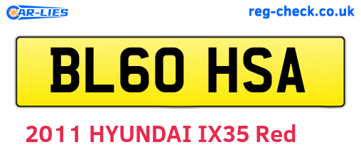 BL60HSA are the vehicle registration plates.