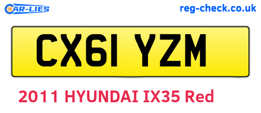 CX61YZM are the vehicle registration plates.