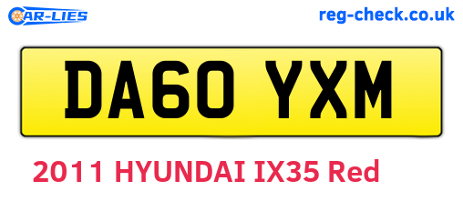 DA60YXM are the vehicle registration plates.