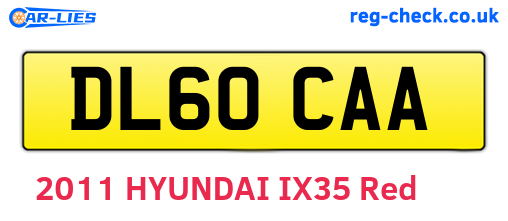 DL60CAA are the vehicle registration plates.
