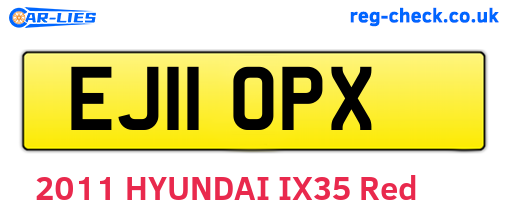 EJ11OPX are the vehicle registration plates.