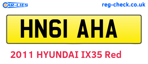 HN61AHA are the vehicle registration plates.