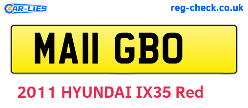 MA11GBO are the vehicle registration plates.