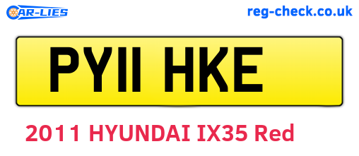 PY11HKE are the vehicle registration plates.