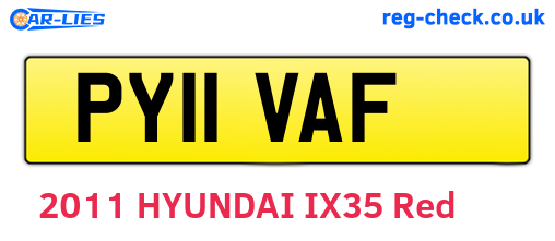 PY11VAF are the vehicle registration plates.
