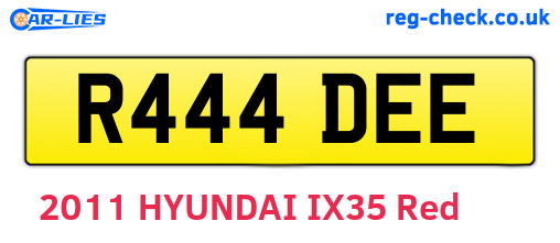 R444DEE are the vehicle registration plates.
