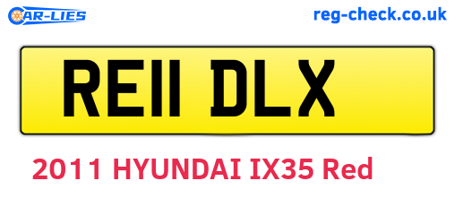 RE11DLX are the vehicle registration plates.