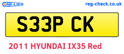 S33PCK are the vehicle registration plates.