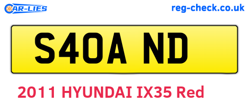S40AND are the vehicle registration plates.
