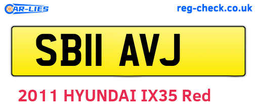 SB11AVJ are the vehicle registration plates.