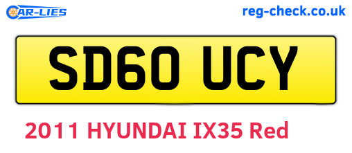SD60UCY are the vehicle registration plates.
