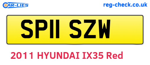 SP11SZW are the vehicle registration plates.