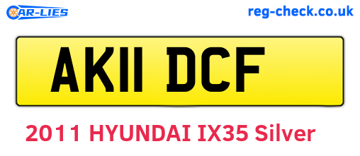 AK11DCF are the vehicle registration plates.