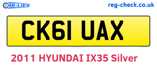 CK61UAX are the vehicle registration plates.
