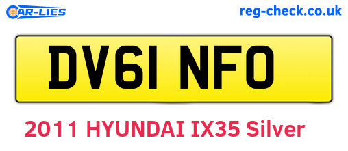 DV61NFO are the vehicle registration plates.