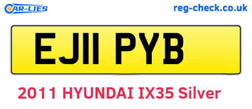 EJ11PYB are the vehicle registration plates.