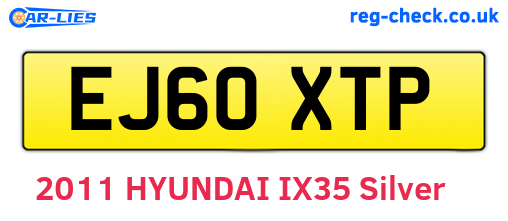 EJ60XTP are the vehicle registration plates.