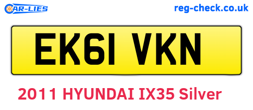 EK61VKN are the vehicle registration plates.
