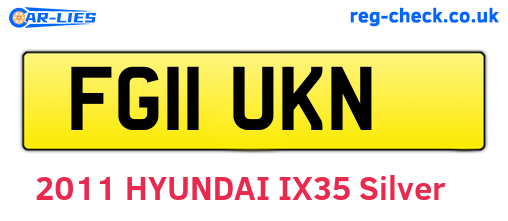 FG11UKN are the vehicle registration plates.