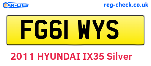 FG61WYS are the vehicle registration plates.