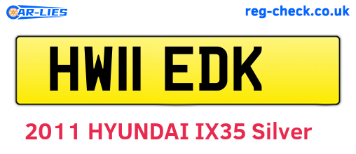 HW11EDK are the vehicle registration plates.
