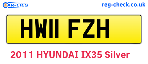 HW11FZH are the vehicle registration plates.